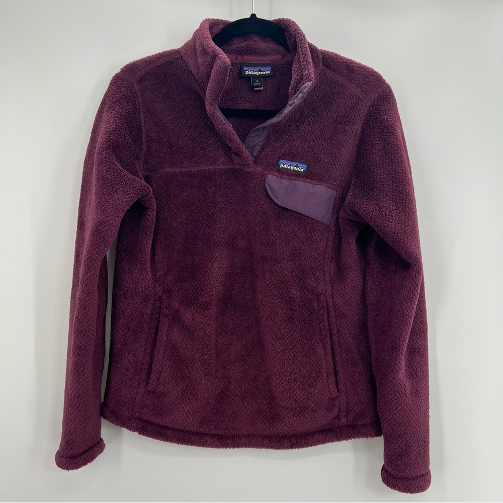 Patagonia Re-Tool Snap-T Purple Fleece Pullover Sweater Long Sleeve Small - Picture 2 of 8